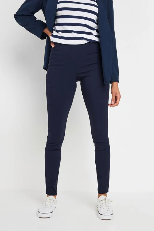 M&Co Womens M&Co Navy Blue Skinny Bengaline Formal Trousers