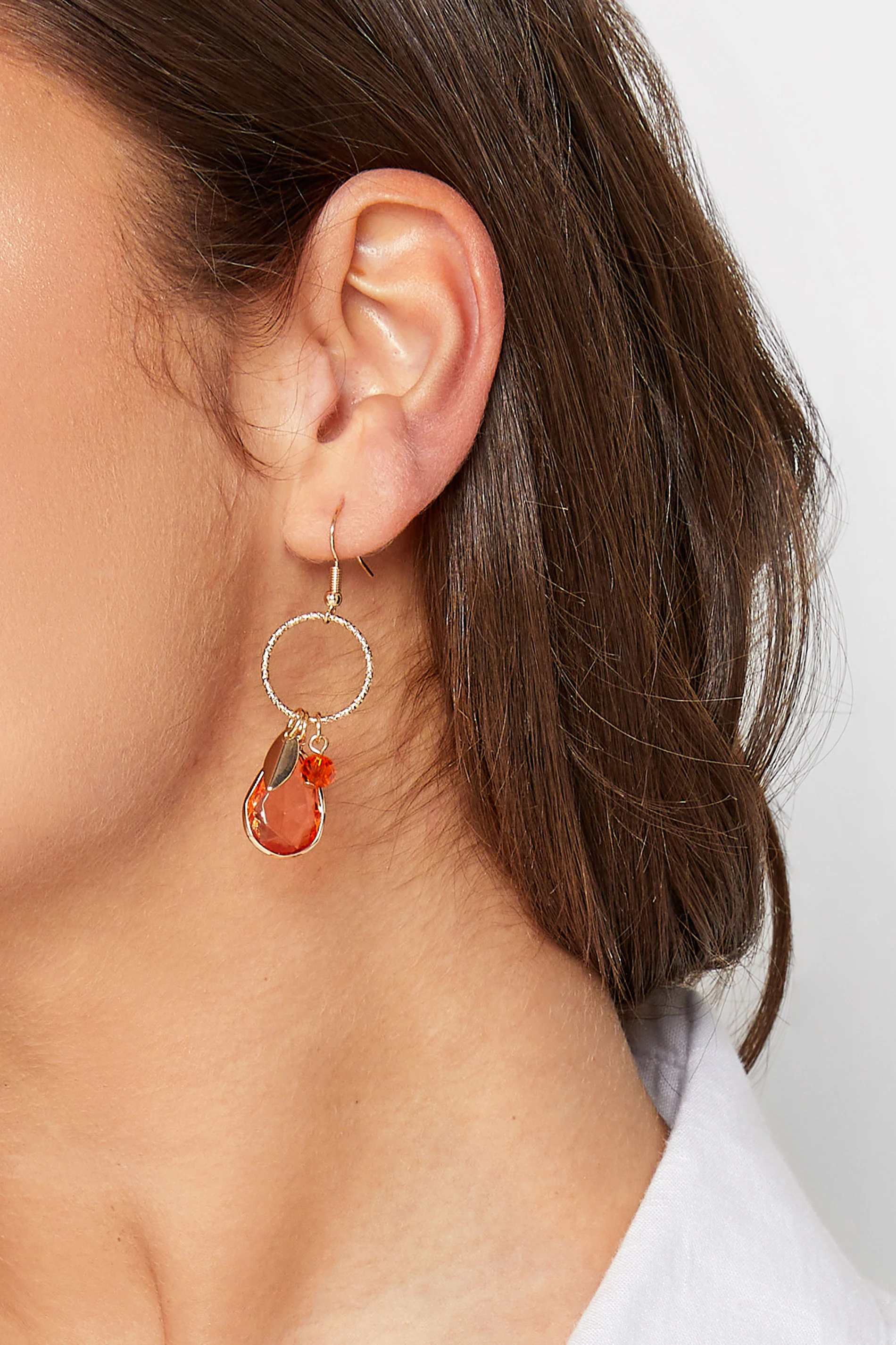 Yours Gold Tone Stone Charm Drop Earrings