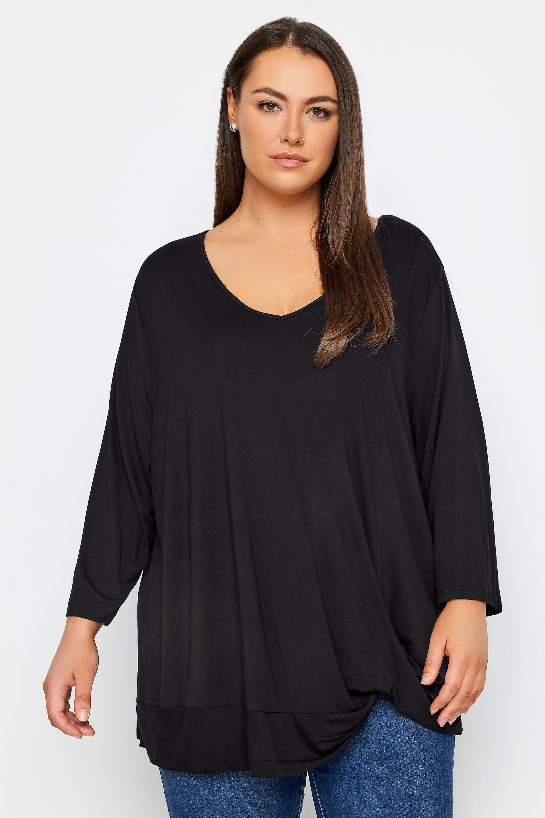 Evans Evans Black Twist Hem Top