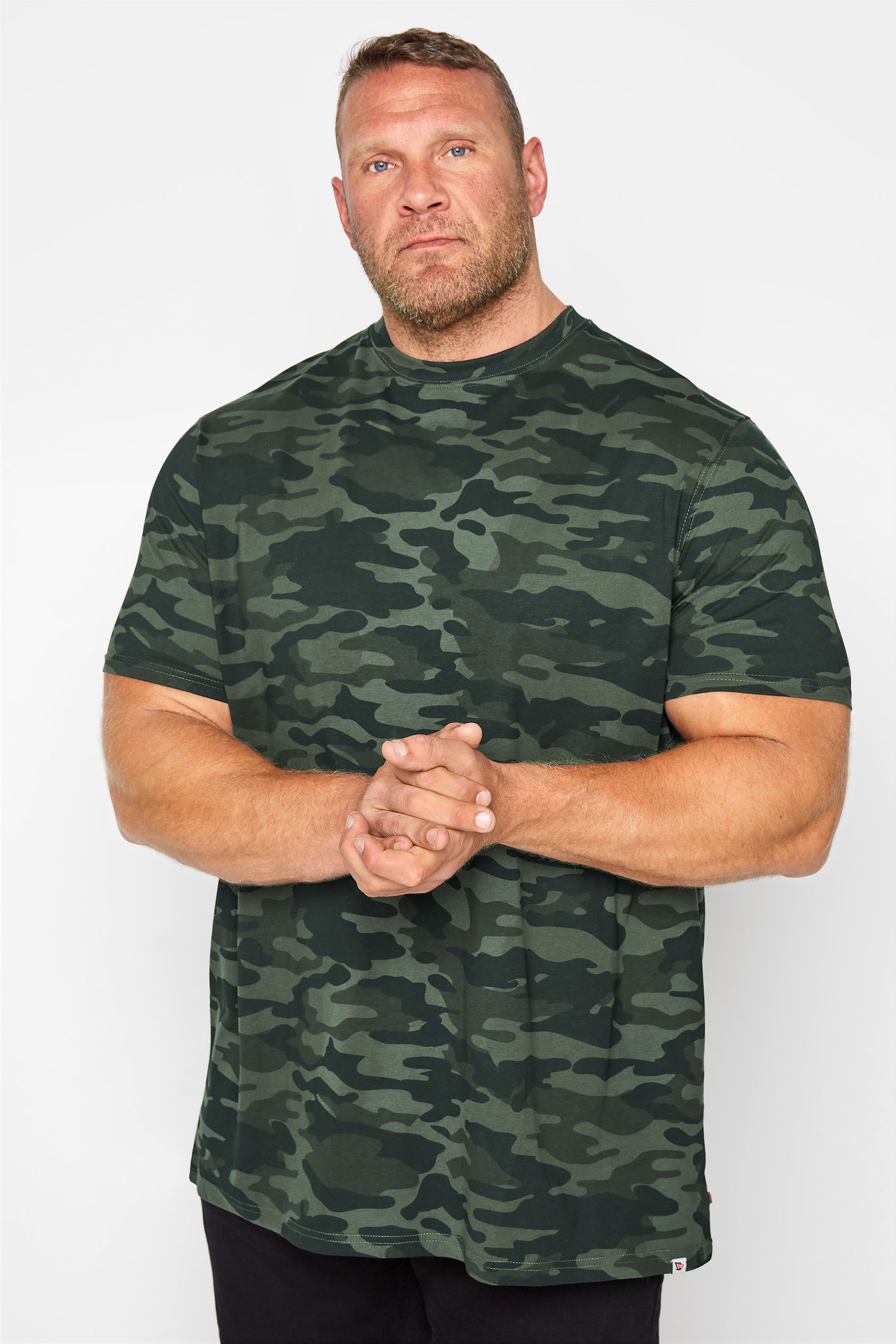 D555 D555 Big & Tall Green Camouflage T-Shirt