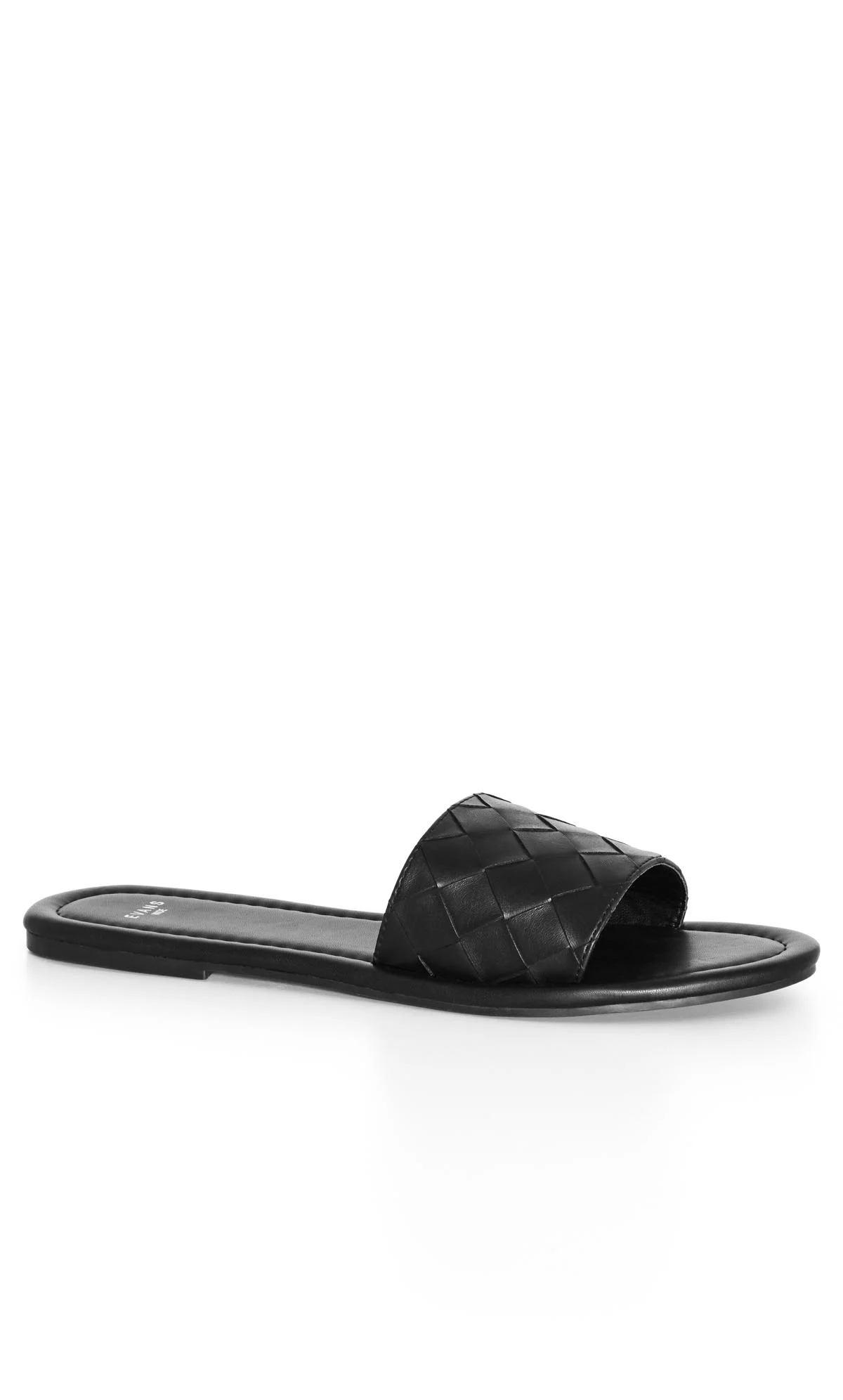 Evans Evans Black Woven Slider Sandals