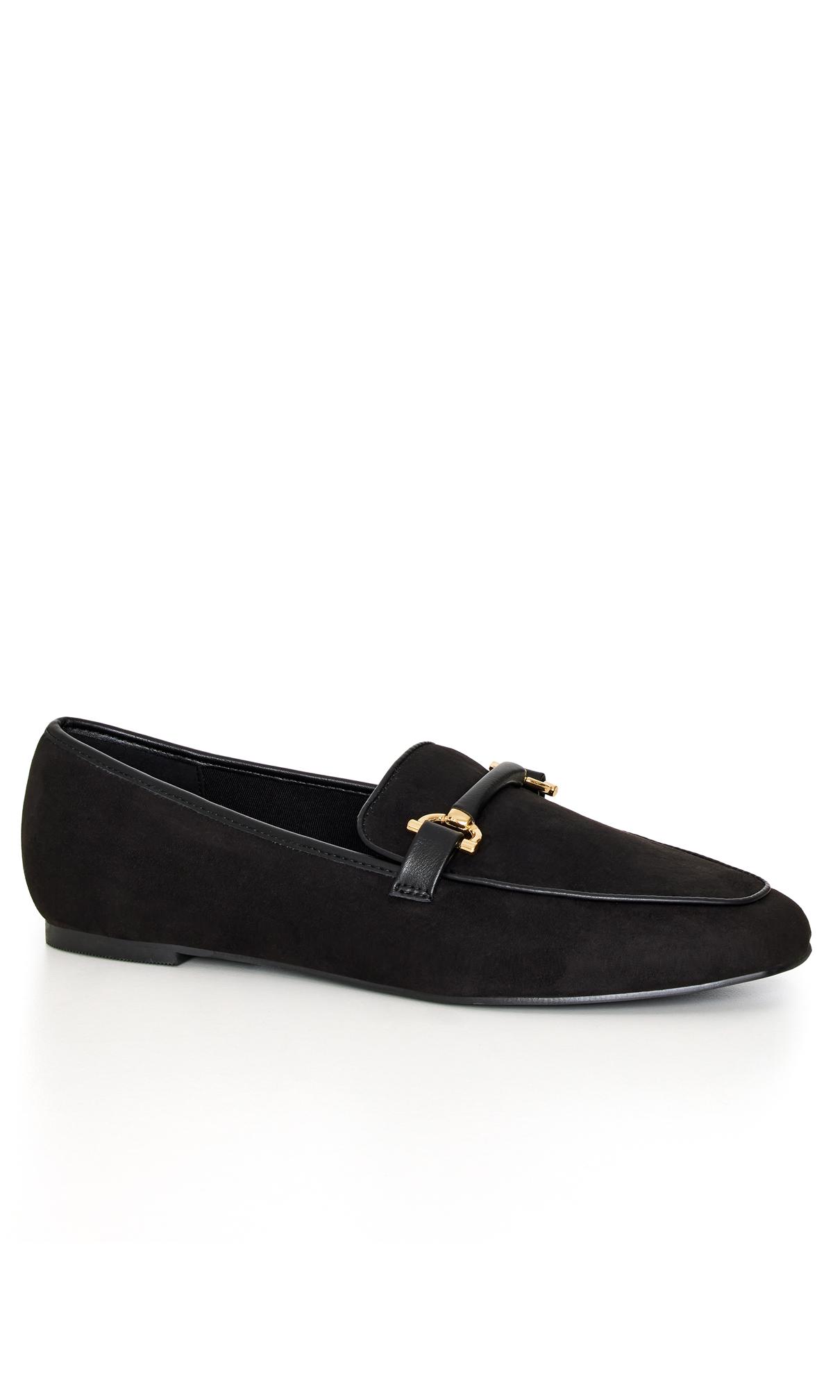 Evans Evans Faux Suede Black Loafer