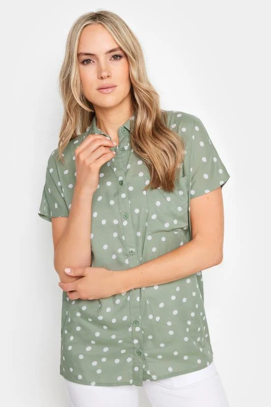 LTS LTS Tall Sage Green Polka Dot Shirt