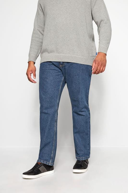 BadRhino BadRhino Big & Tall Navy Blue Long Sleeve Oxford Shirt