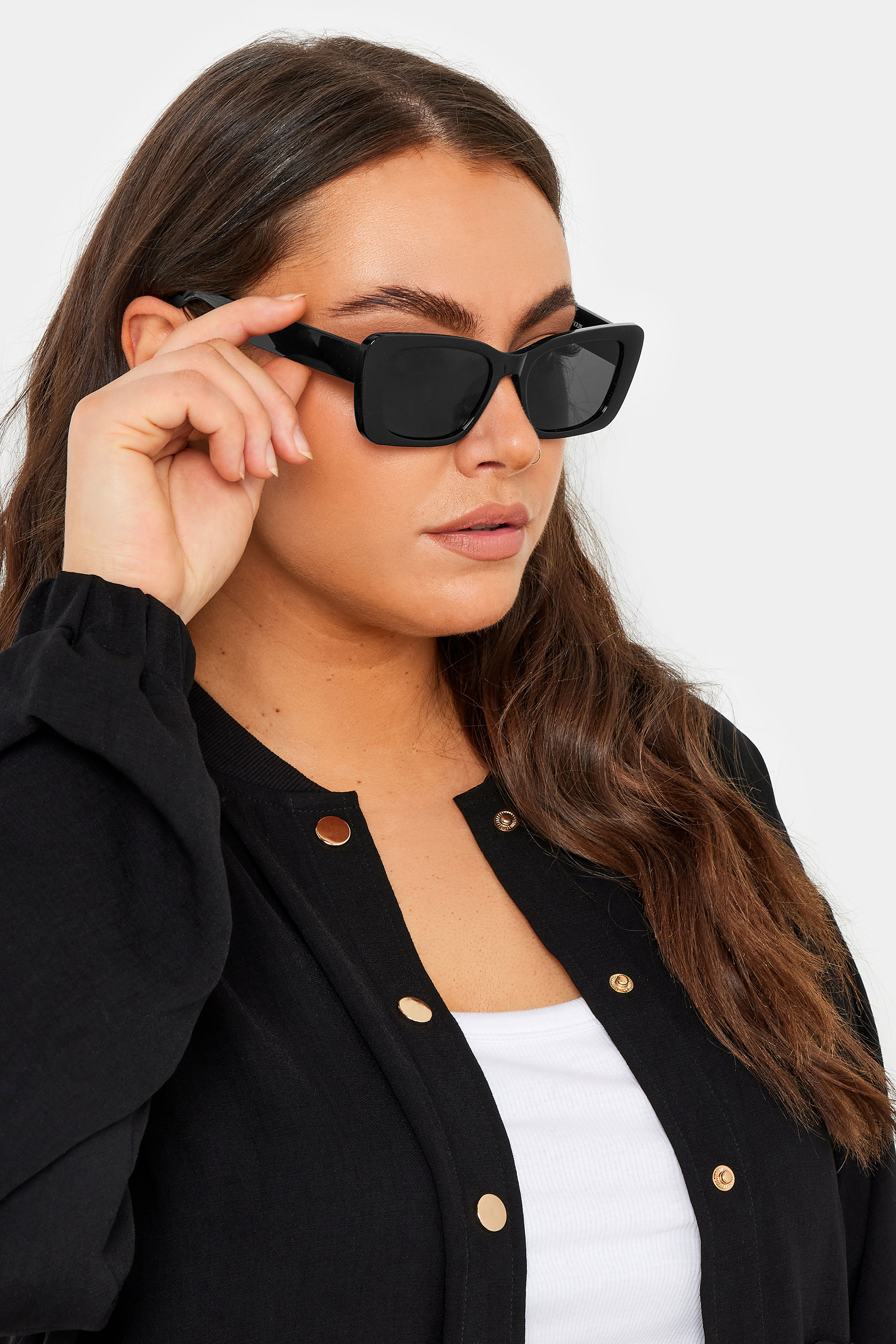 Yours Black Rectangular Frame Sunglasses
