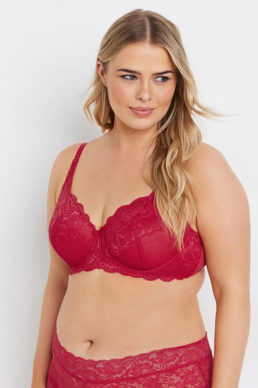 Yours YOURS Red Lace Non-Padded Underwired Bra