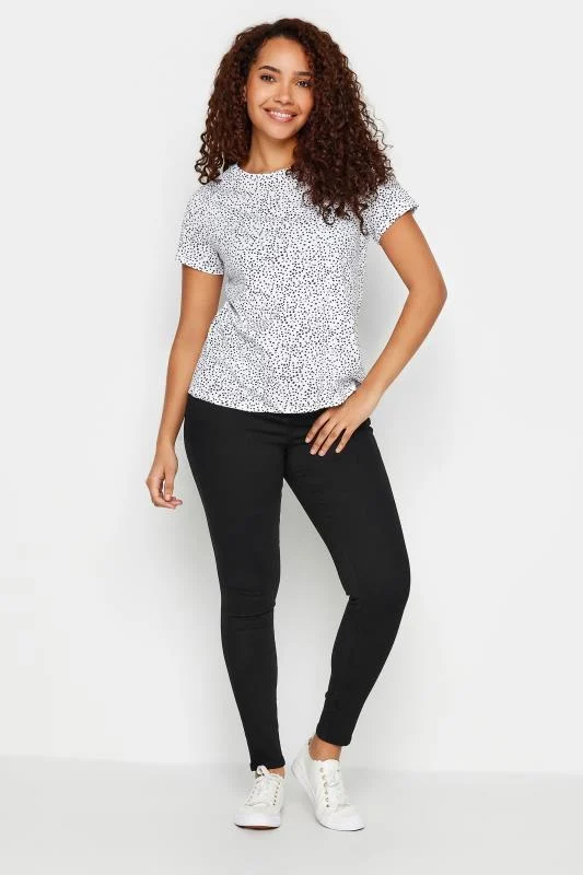 M&Co Womens M&Co Light Green Cotton Notch Neck Top