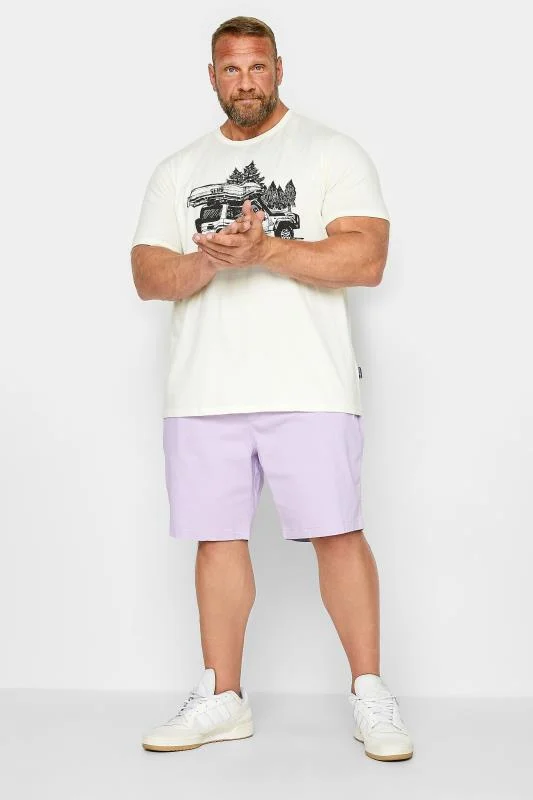 BadRhino BadRhino Big & Tall Purple Stretch Elasticated Waist Chino Shorts