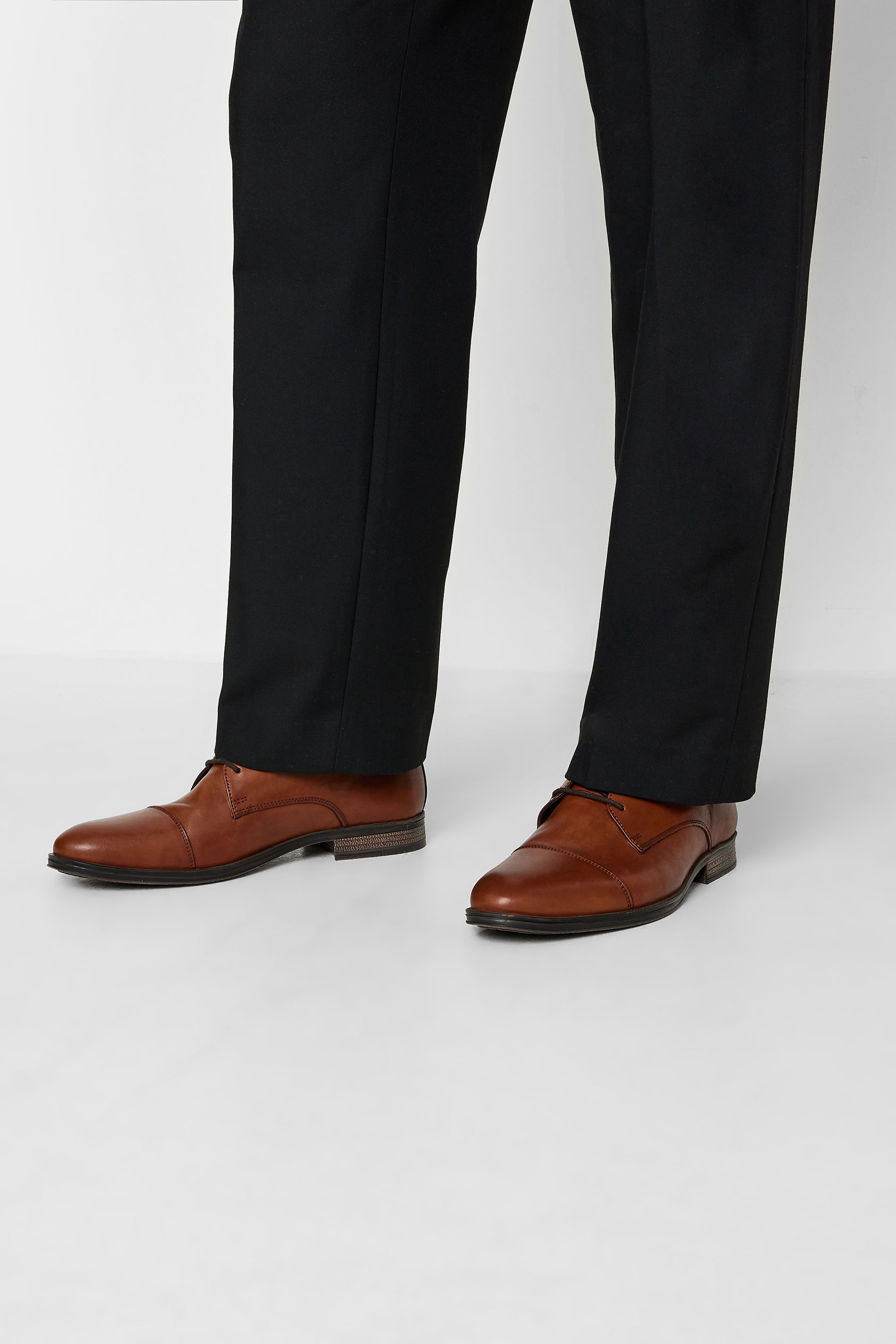 Jack & Jones JACK & JONES Big & Tall Brown Leather Derby Shoes