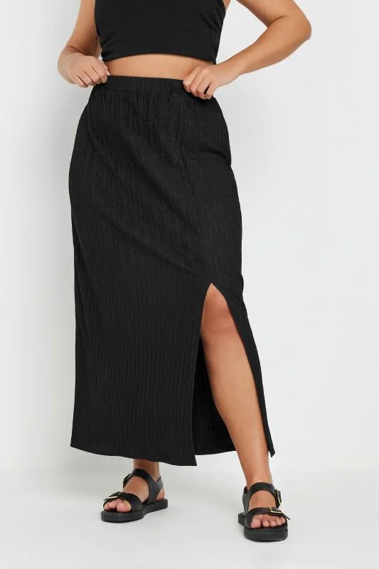 Yours YOURS Curve Black Crinkle Plisse Waistcoat