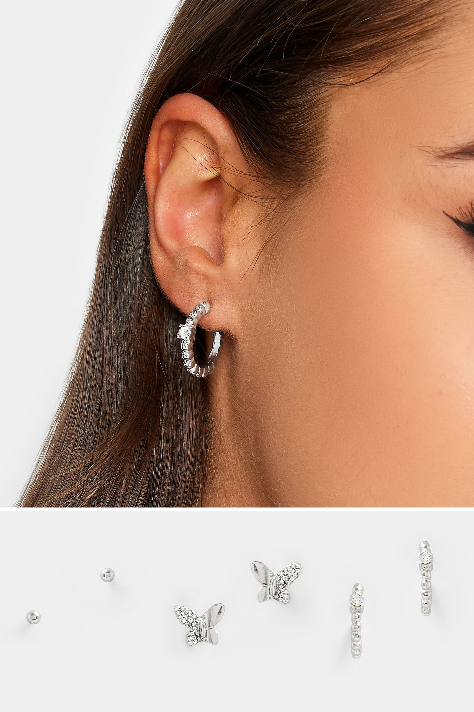 Yours 3 Pack Diamante Butterfly Earrings