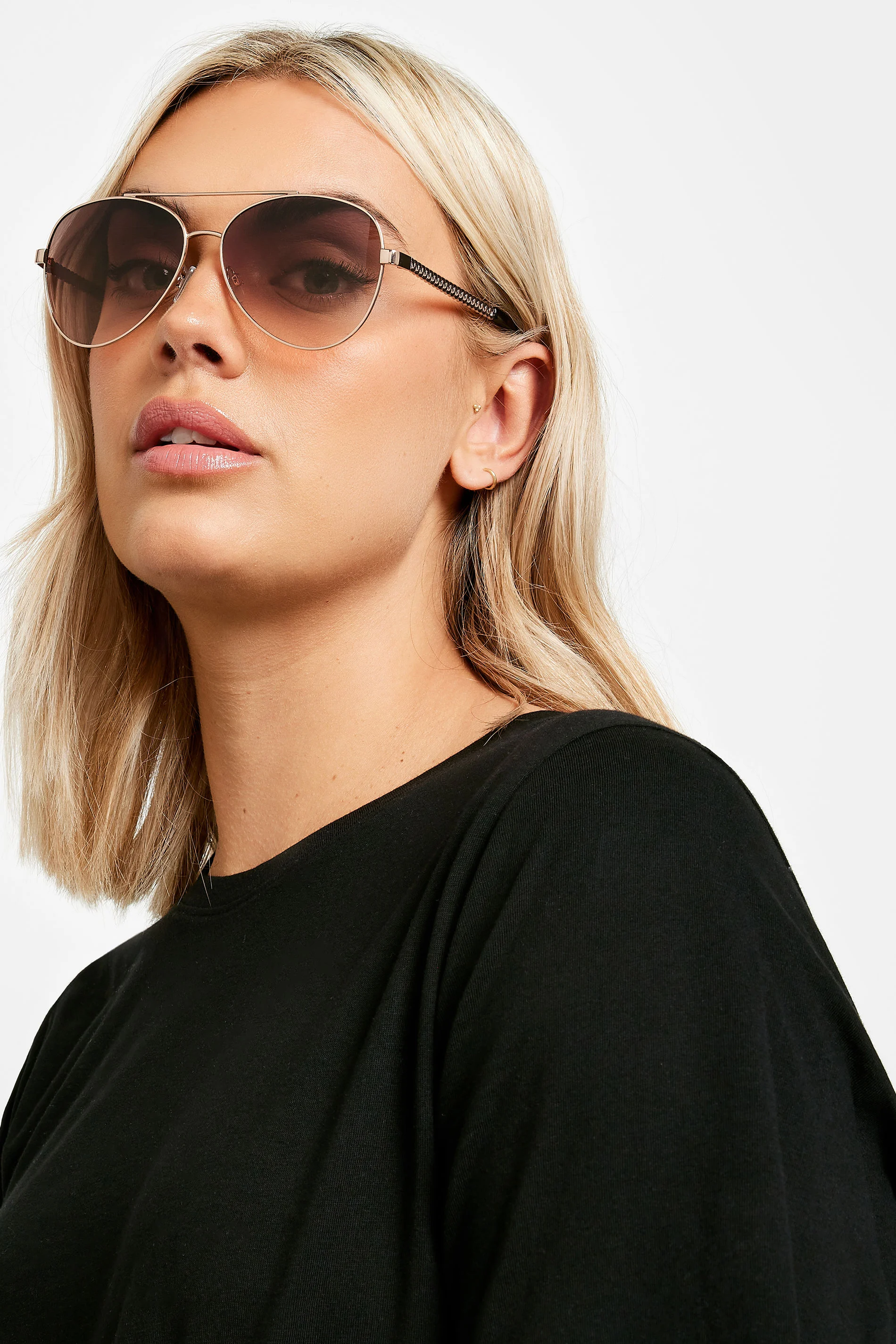 Yours Rose Gold Tone Aviator Sunglasses