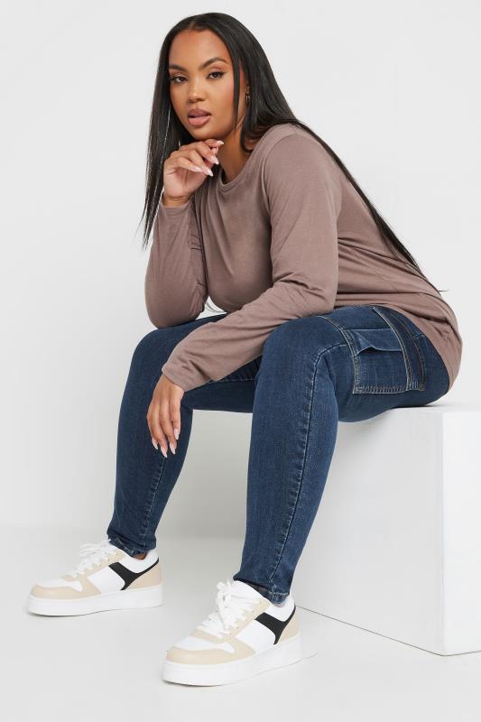 Yours YOURS Curve Indigo Blue Cargo Pocket Jeggings