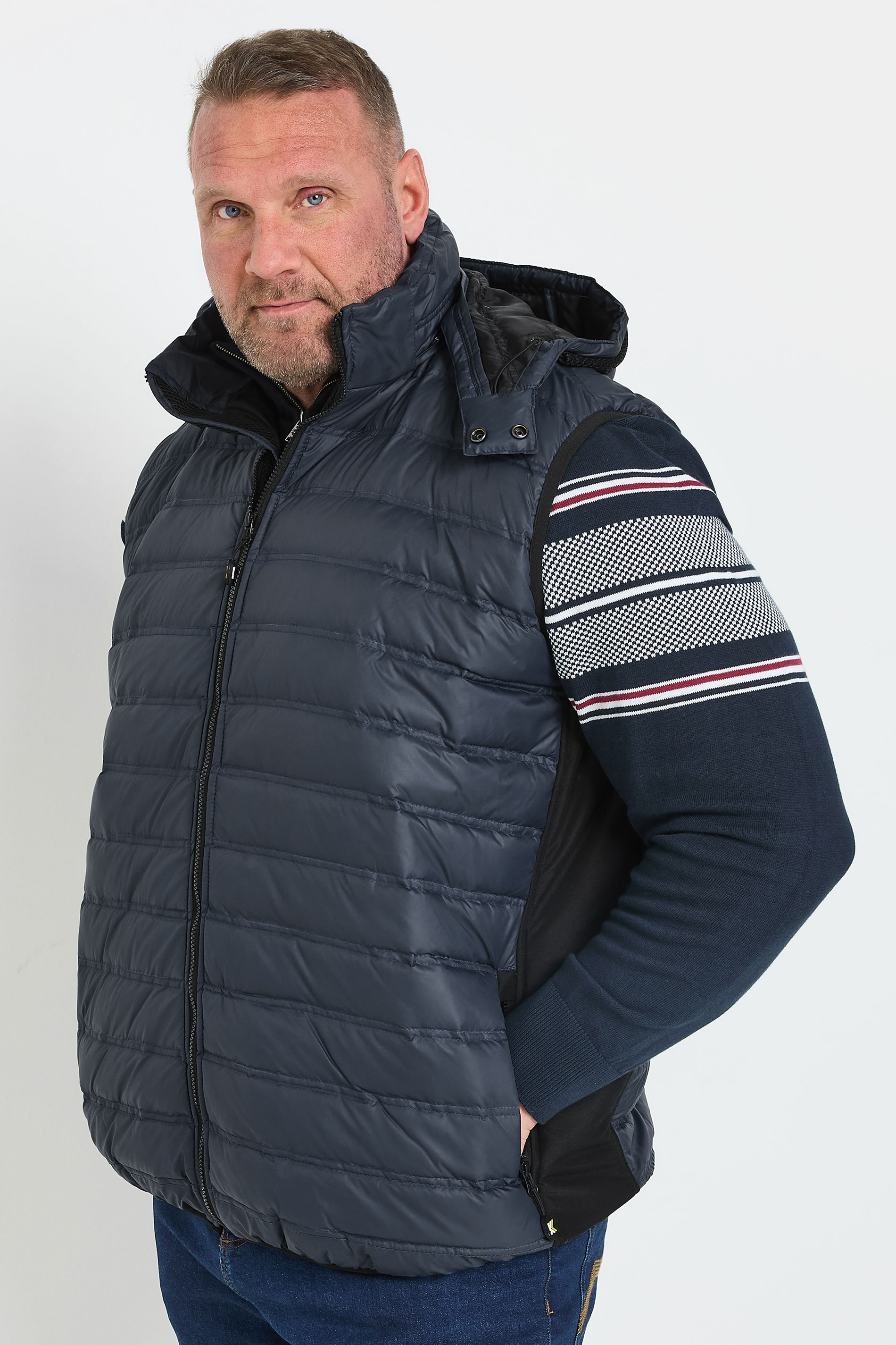 Kam KAM Big & Tall Navy Blue Quilted Gilet