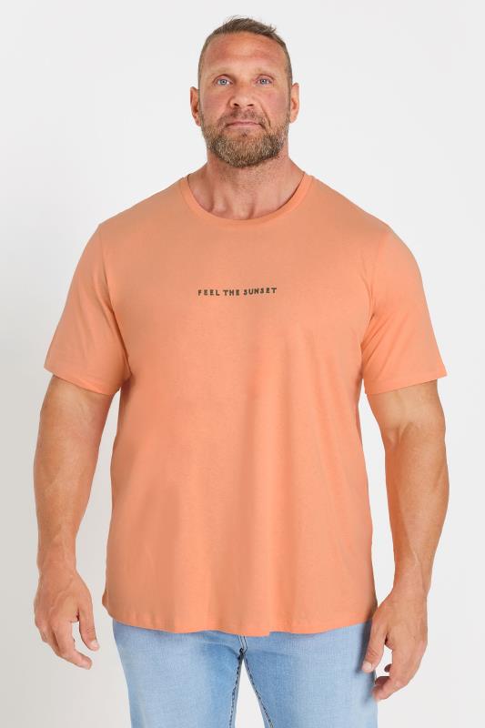 Jack & Jones JACK & JONES Big & Tall Orange 'Arizona' Crew Neck T-Shirt