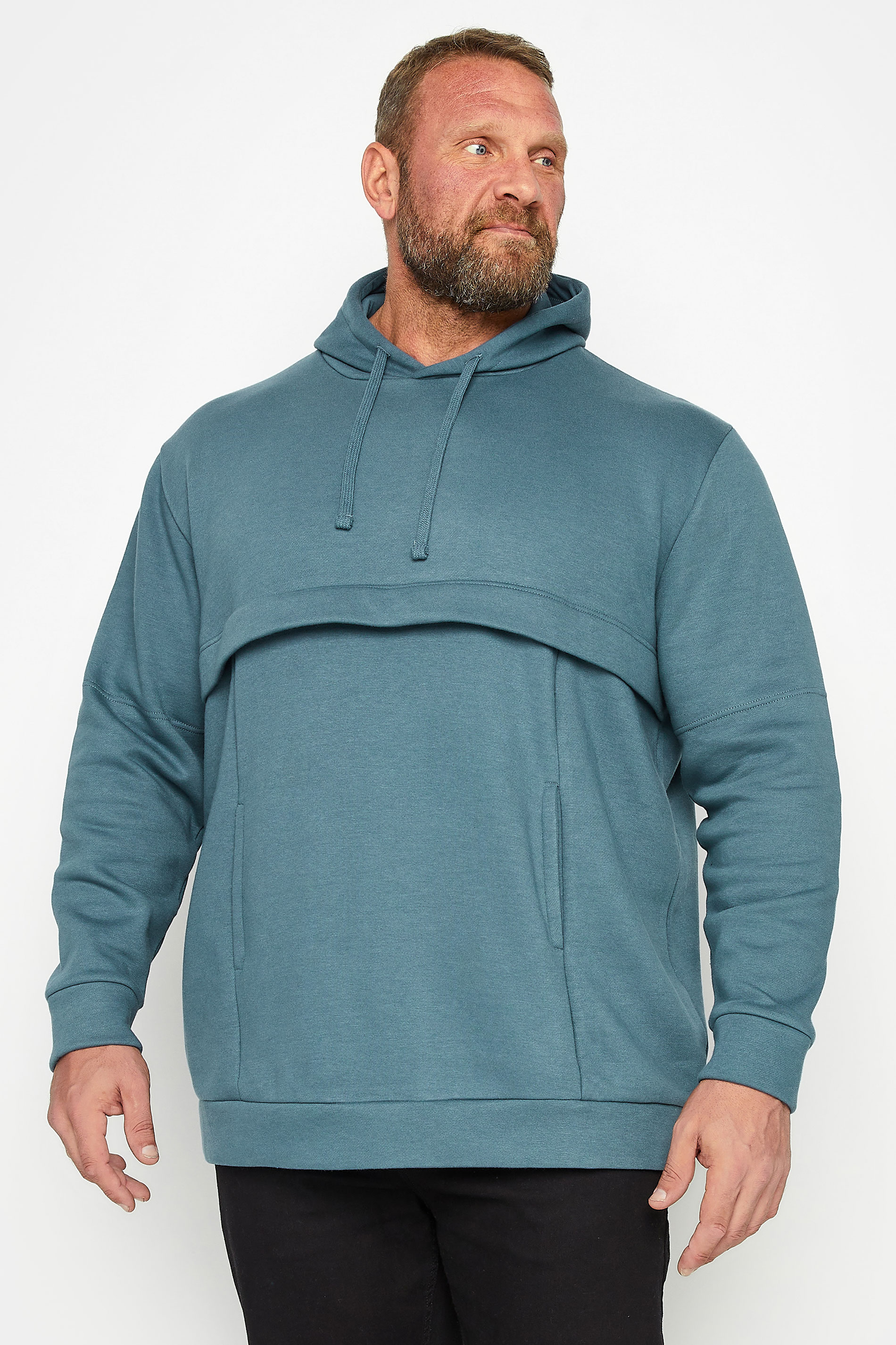 BadRhino BadRhino Big & Tall Blue Pouch Pocket Hoodie