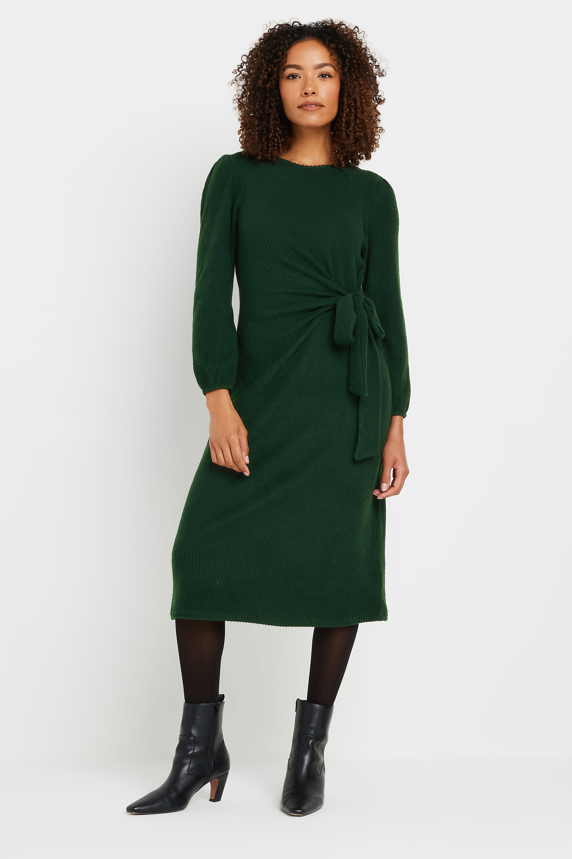 M&Co Womens M&Co Forest Green Tie Detail Midi Dress