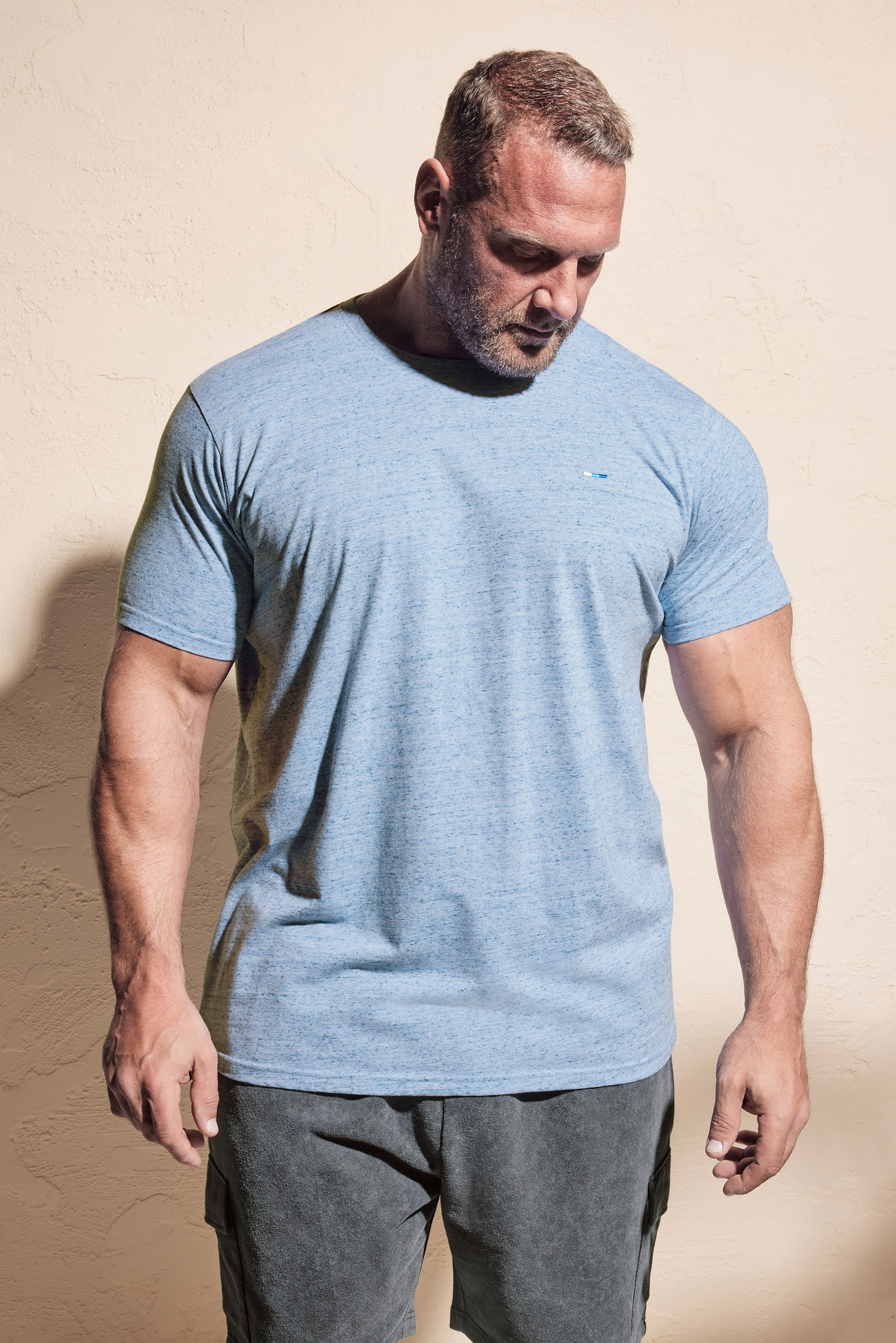 BadRhino BadRhino Big & Tall Blue Marl T-Shirt