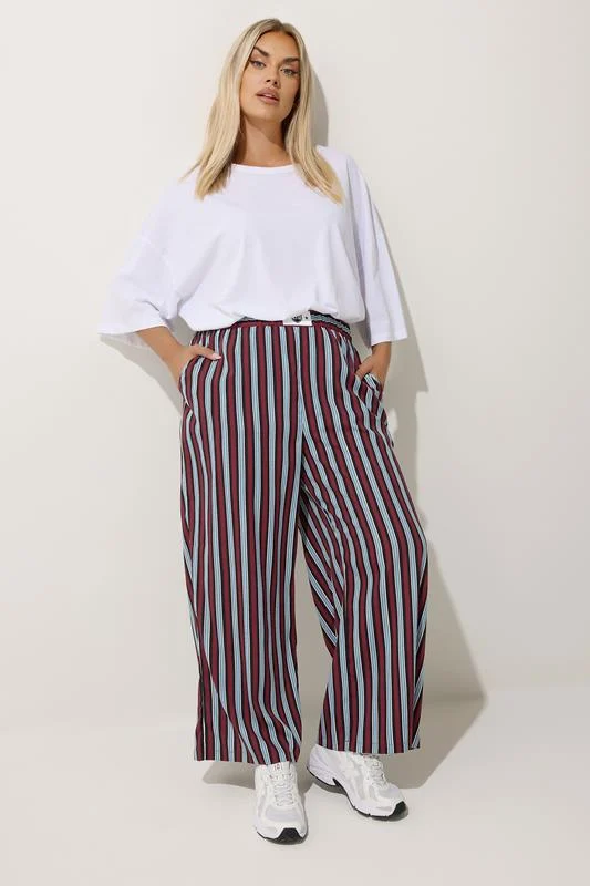Limited Collection LIMITED COLLECTION Curve Blue Stripe Boxer Waist Trousers