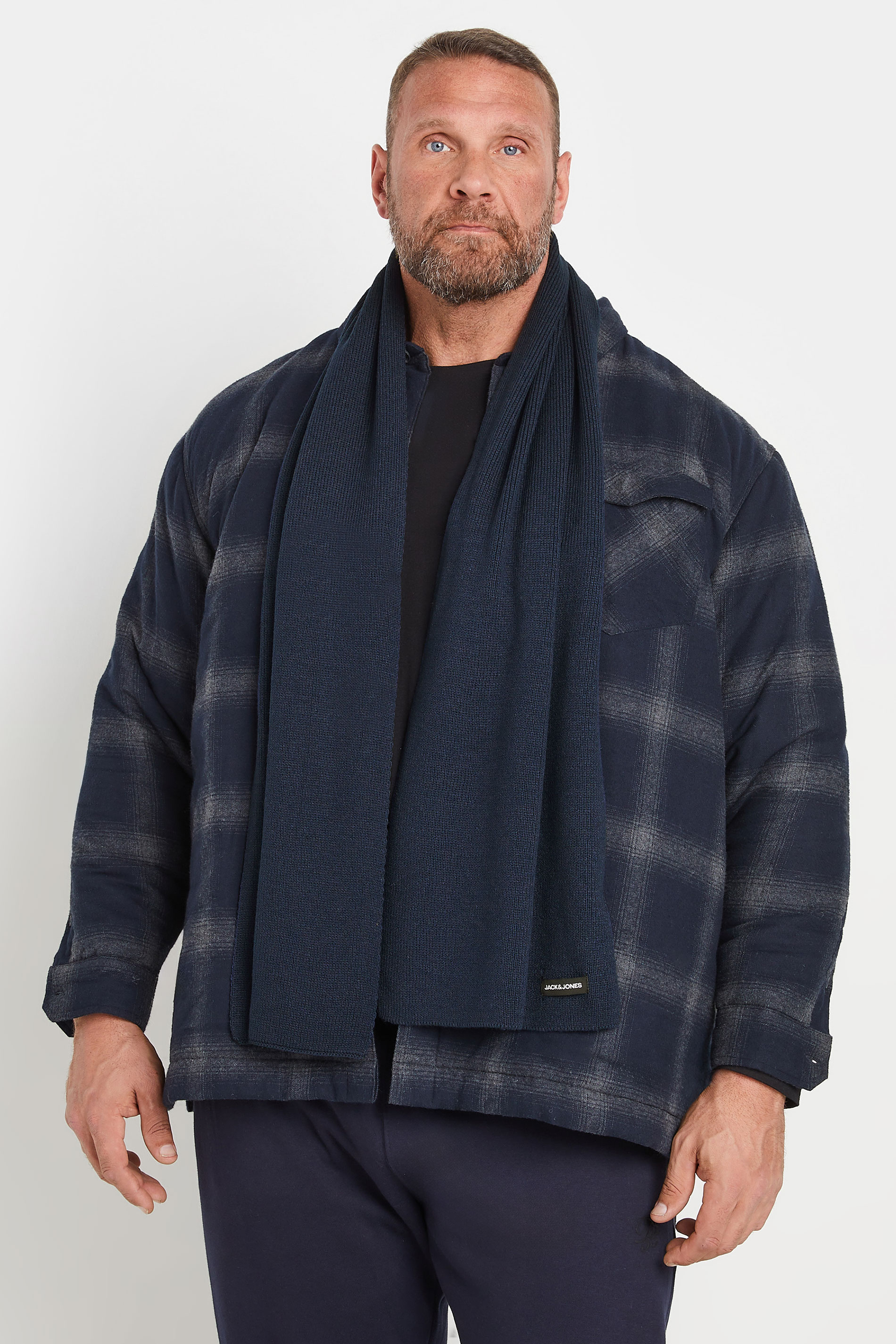 Jack & Jones JACK & JONES Big & Tall Navy Blue Knitted Scarf