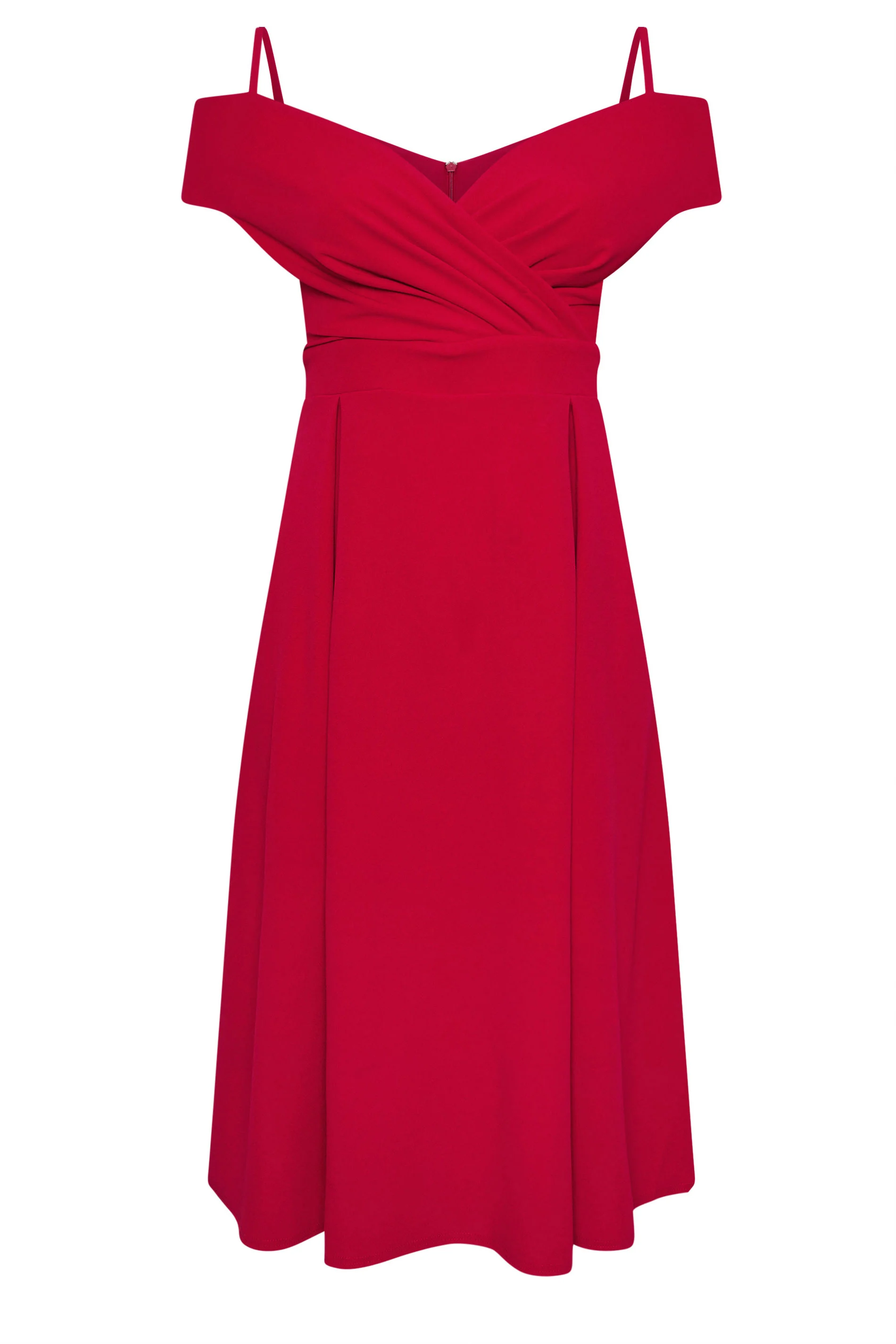 Yours London YOURS LONDON Curve Red Cold Shoulder Midaxi Dress