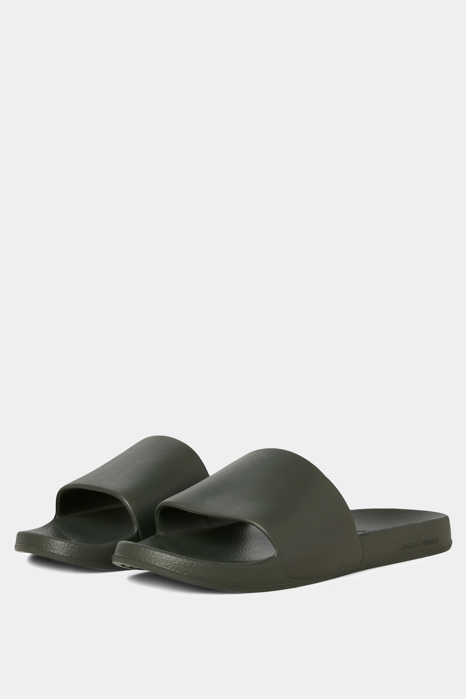 Jack & Jones JACK & JONES Big & Tall Olive Green Moulded Sliders