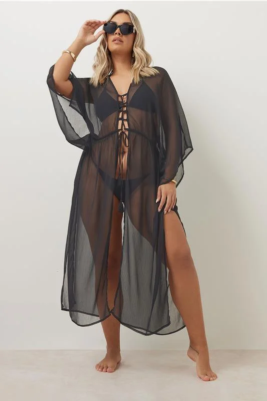 Yours YOURS Curve Floral Abstract Print Plunge Swimsuit