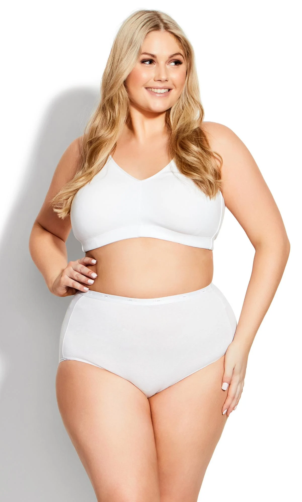 Evans Evans White Comfort Cotton Non-Wired Bra
