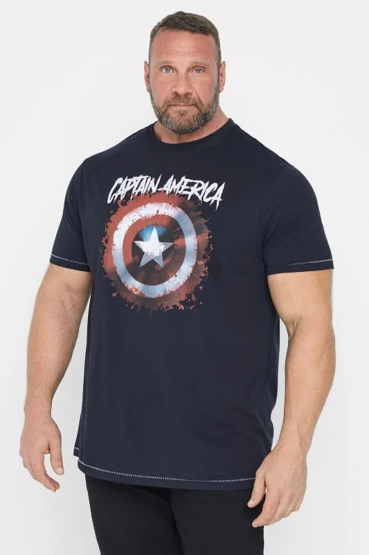 D555 D555 Big & Tall Navy Blue 'Captain America' T-Shirt