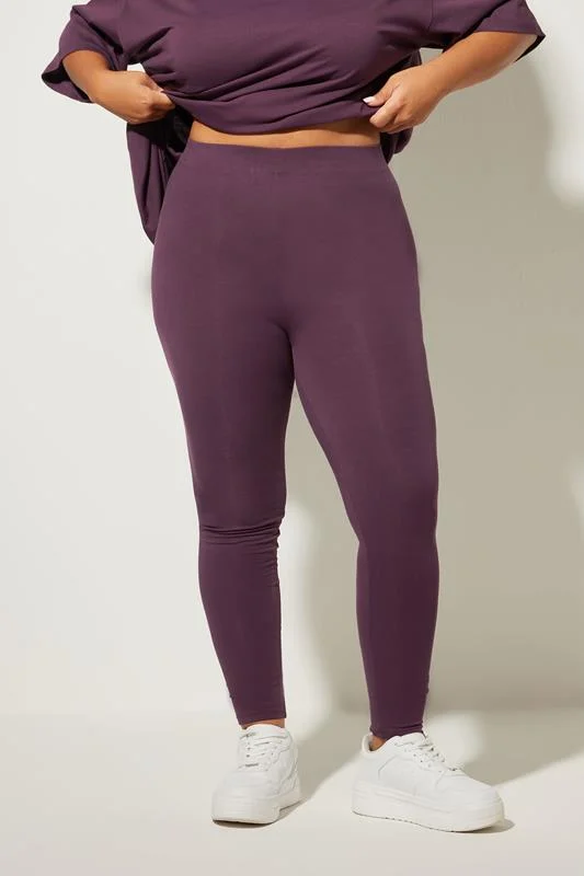 Yours YOURS Curve Dark Purple Leggings
