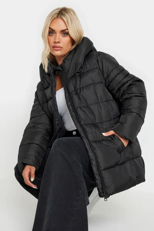Yours YOURS Curve Black Sporty Puffer Coat