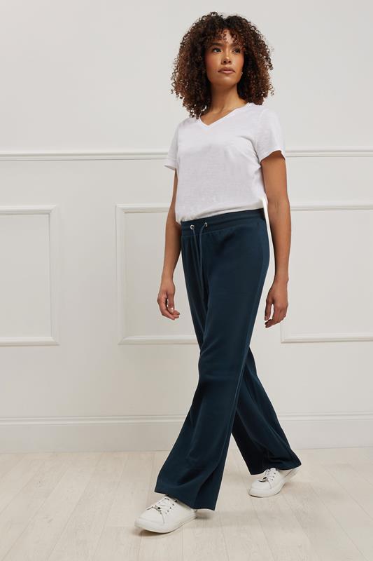 M&Co Womens M&Co Navy Blue Wide Leg Joggers