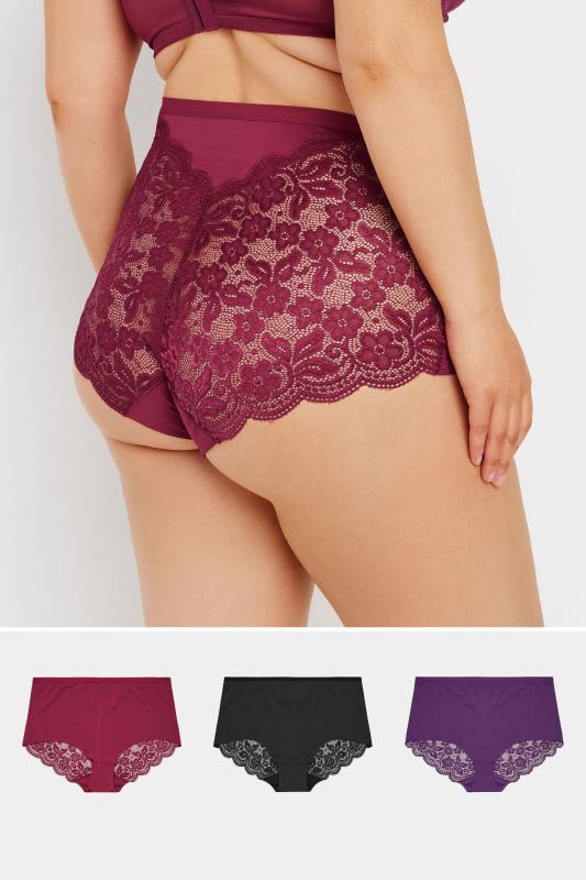 Yours YOURS Curve 2 PACK Red & Black Non-Padded Non-Wired Bras