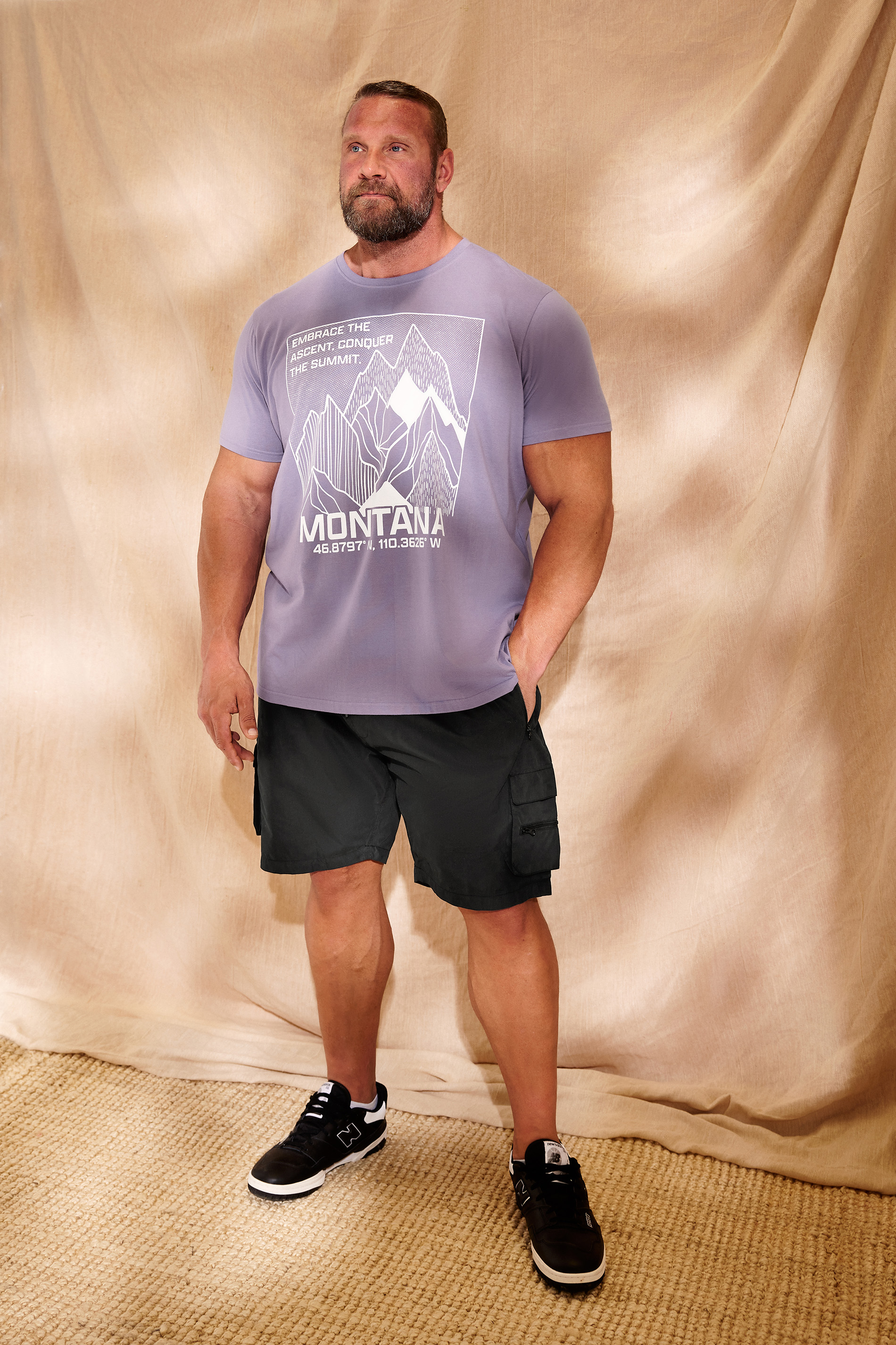 BadRhino BadRhino Big & Tall Purple 'Montana' T-Shirt
