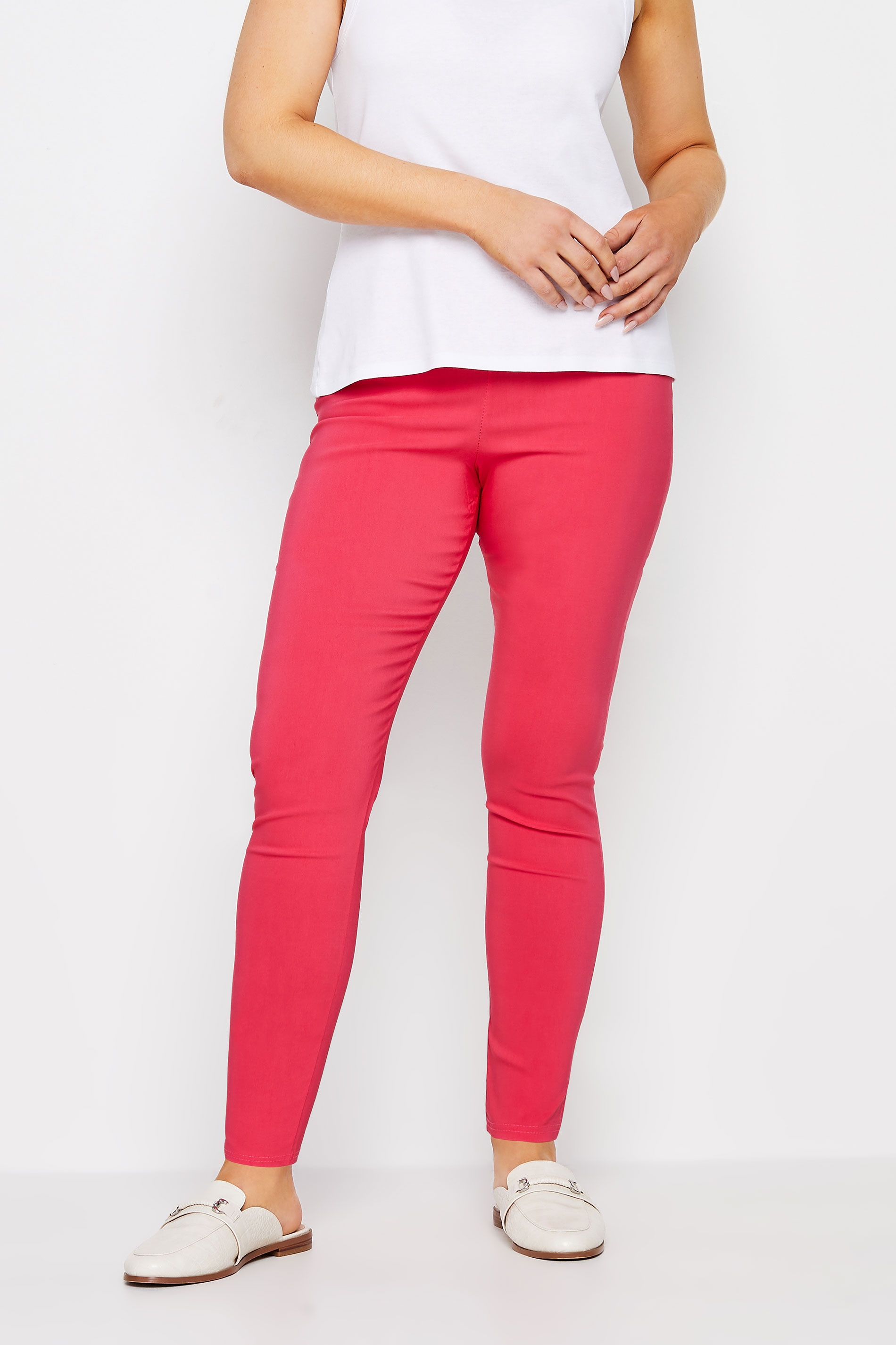 M&Co Womens M&Co Pink Stretch Bengaline Trousers
