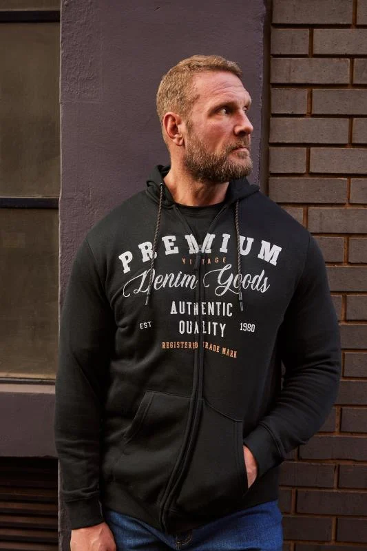 BadRhino BadRhino Big & Tall Black Premium Authenic Zip Hoodie