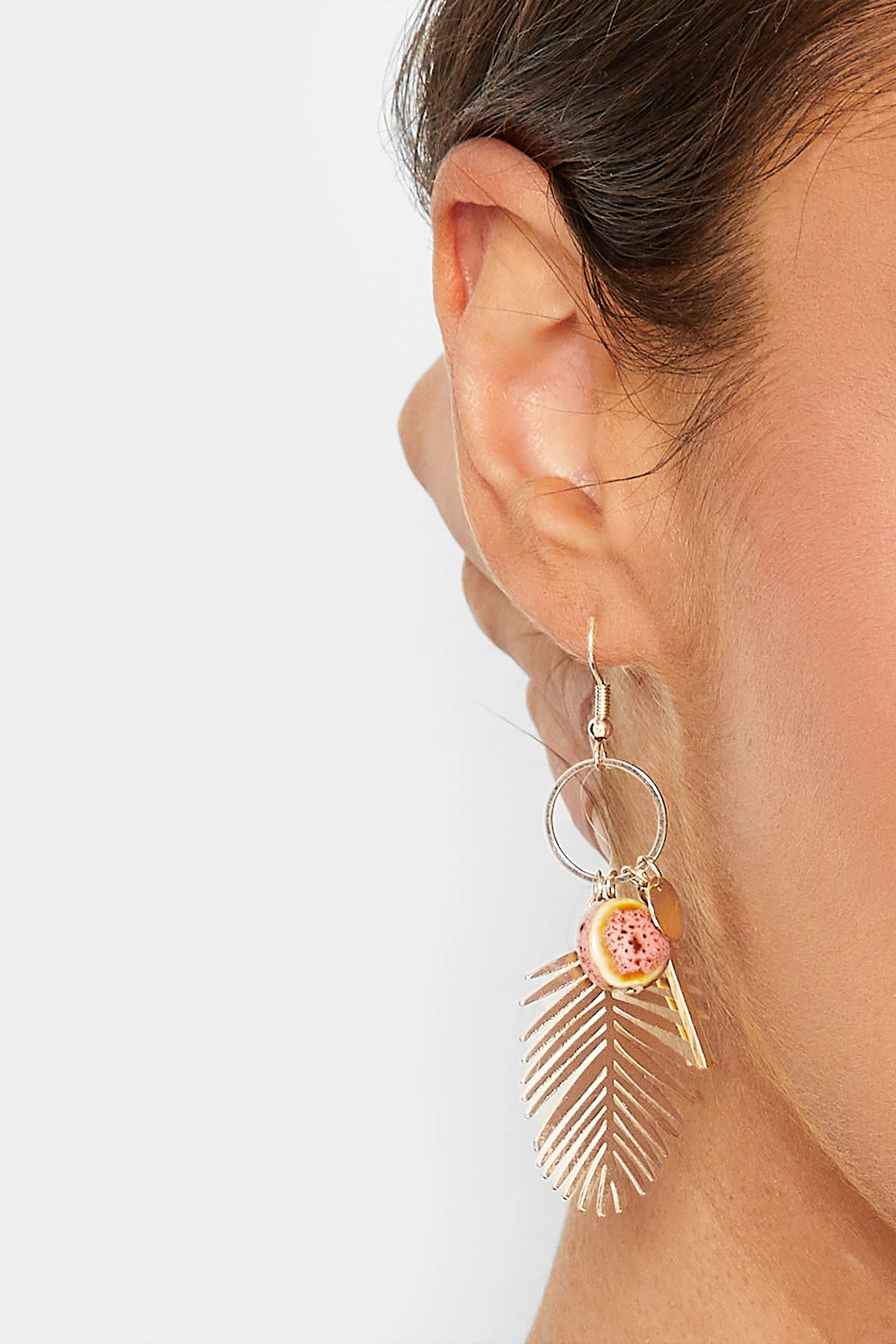 Yours Gold Tone Leaf Drop Cluster Earrings