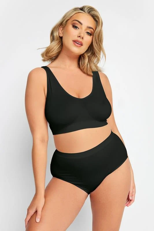 Yours YOURS Black Seamless Non-Padded Non-Wired Bralette