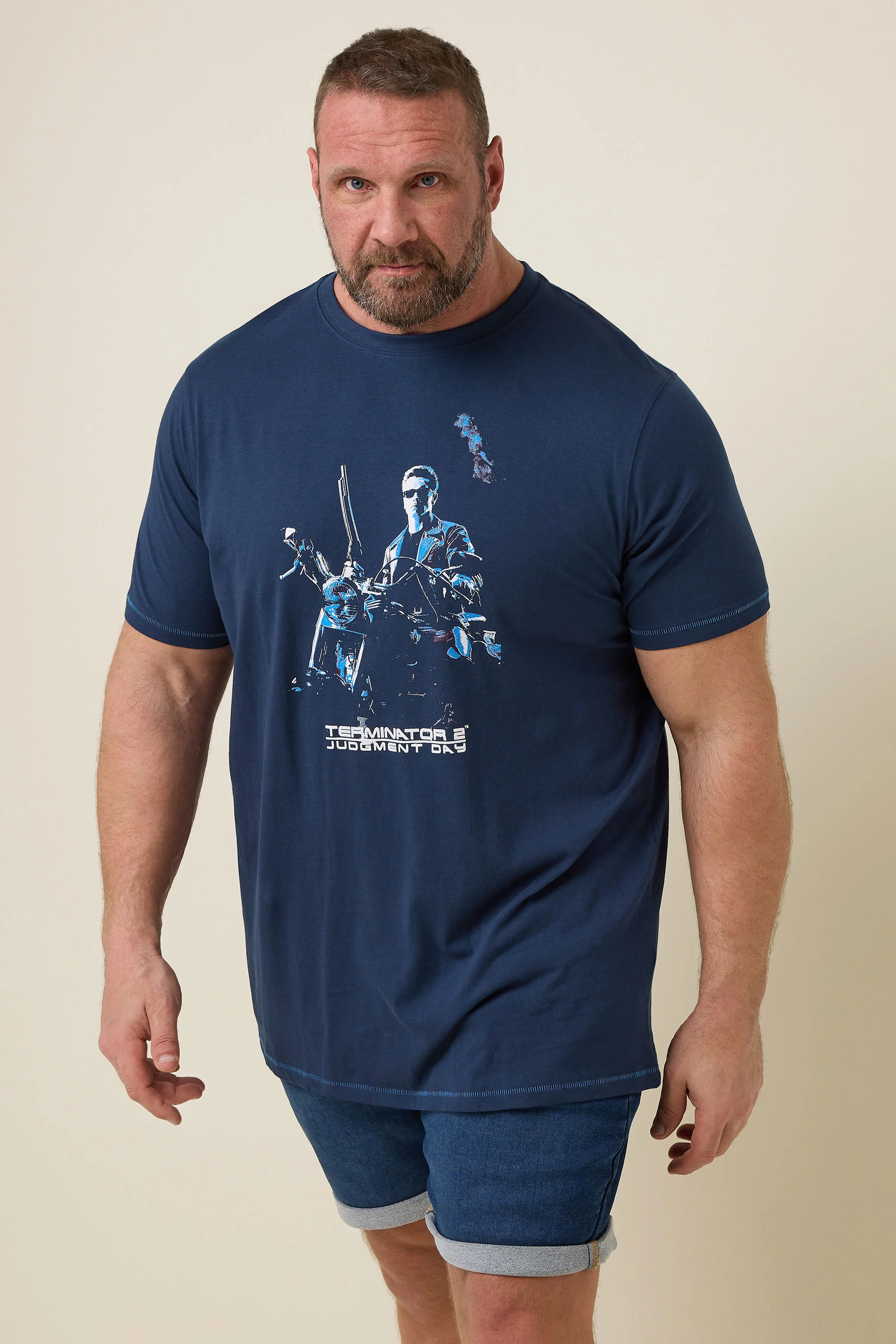 D555 D555 Big & Tall Navy Blue 'Terminator' T-Shirt