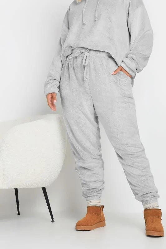 Yours YOURS Curve Grey Soft Touch Fleece Hoodie