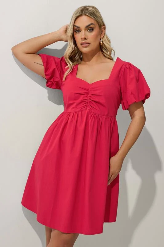 Limited Collection LIMITED COLLECTION Curve Red Puff Sleeve Mini Dress