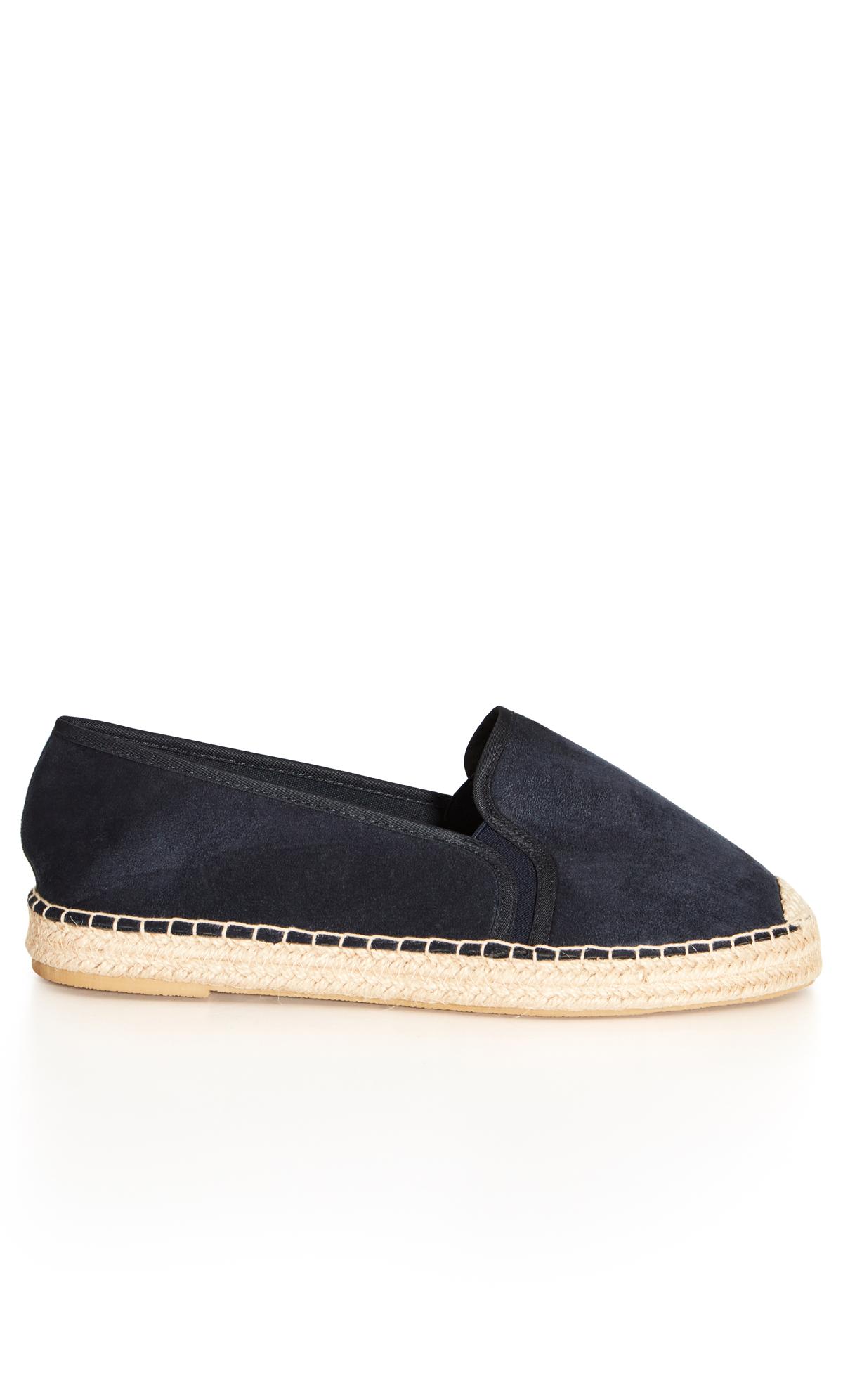 Evans Evan Black Slip On Espadrilles In Wide Fit