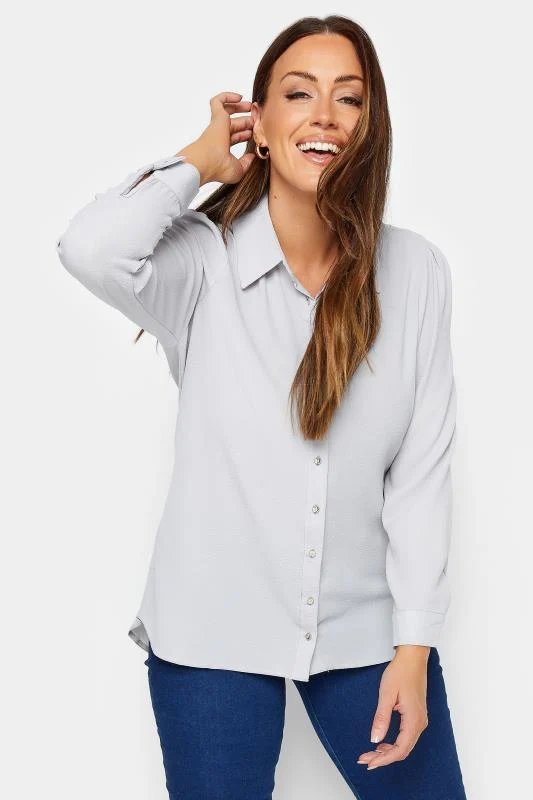 M&Co Womens M&Co Grey Button Through Tunic Shirt