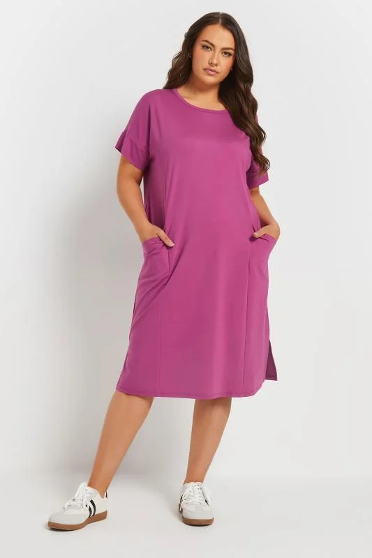 Yours YOURS Curve Purple Pocket Detail Dress