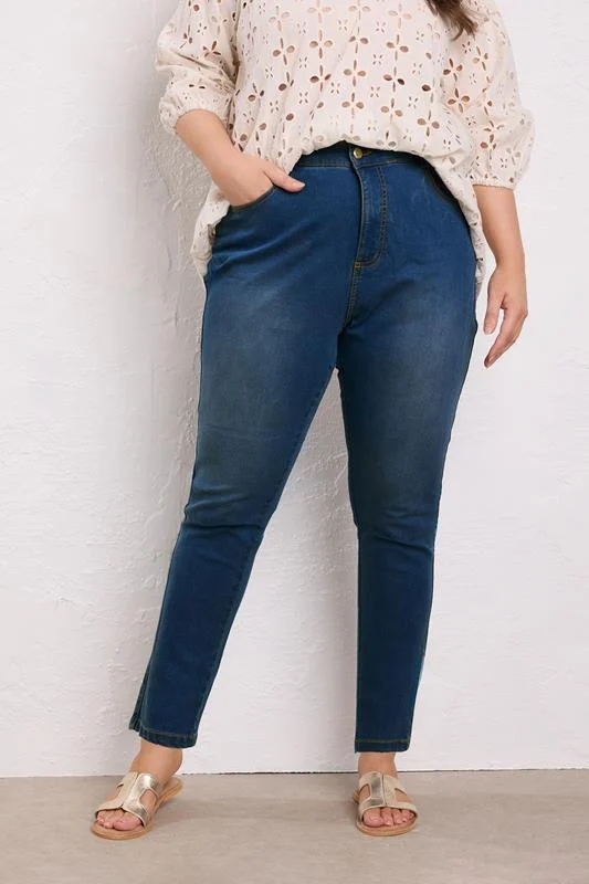 Evans EVANS Curve Fit Blue Mid Wash Skinny Jeans
