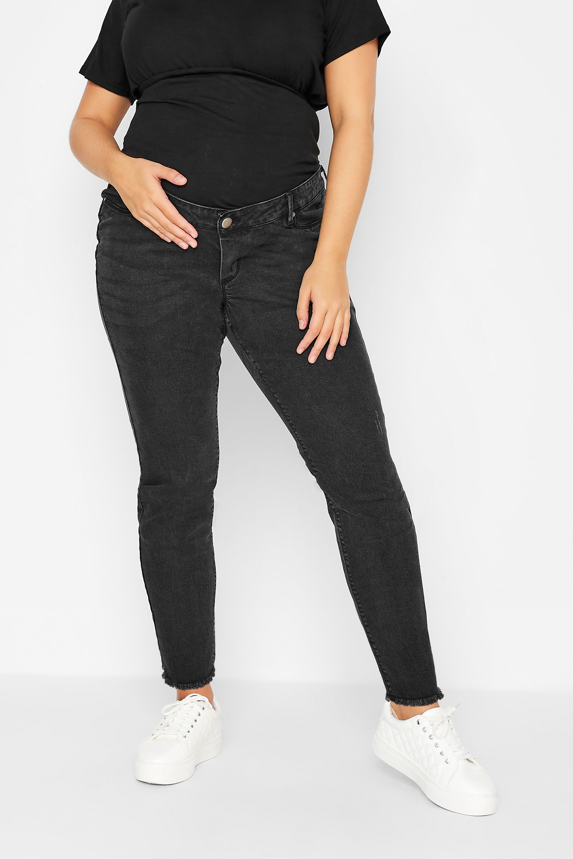 Bump It Up BUMP IT UP MATERNITY Curve Washed Black Push Up Stretch AVA Jeans