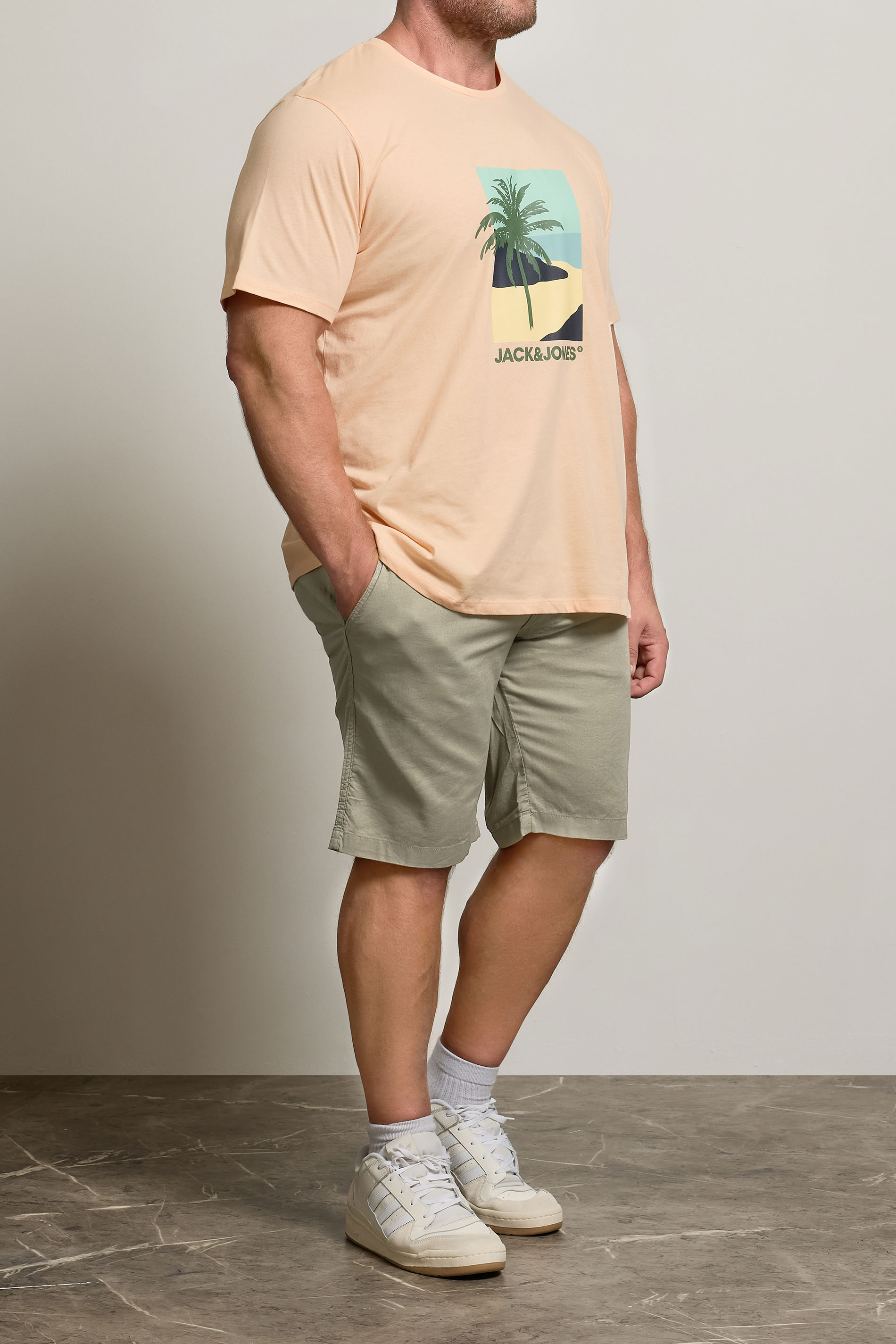 Jack & Jones JACK & JONES Big & Tall Olive Green Campaign Shorts