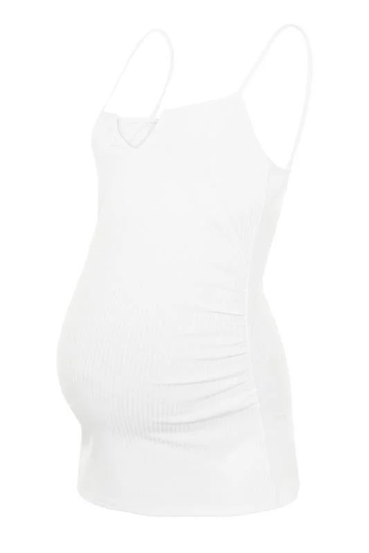 LTS LTS Tall Maternity White Ribbed Cami Top