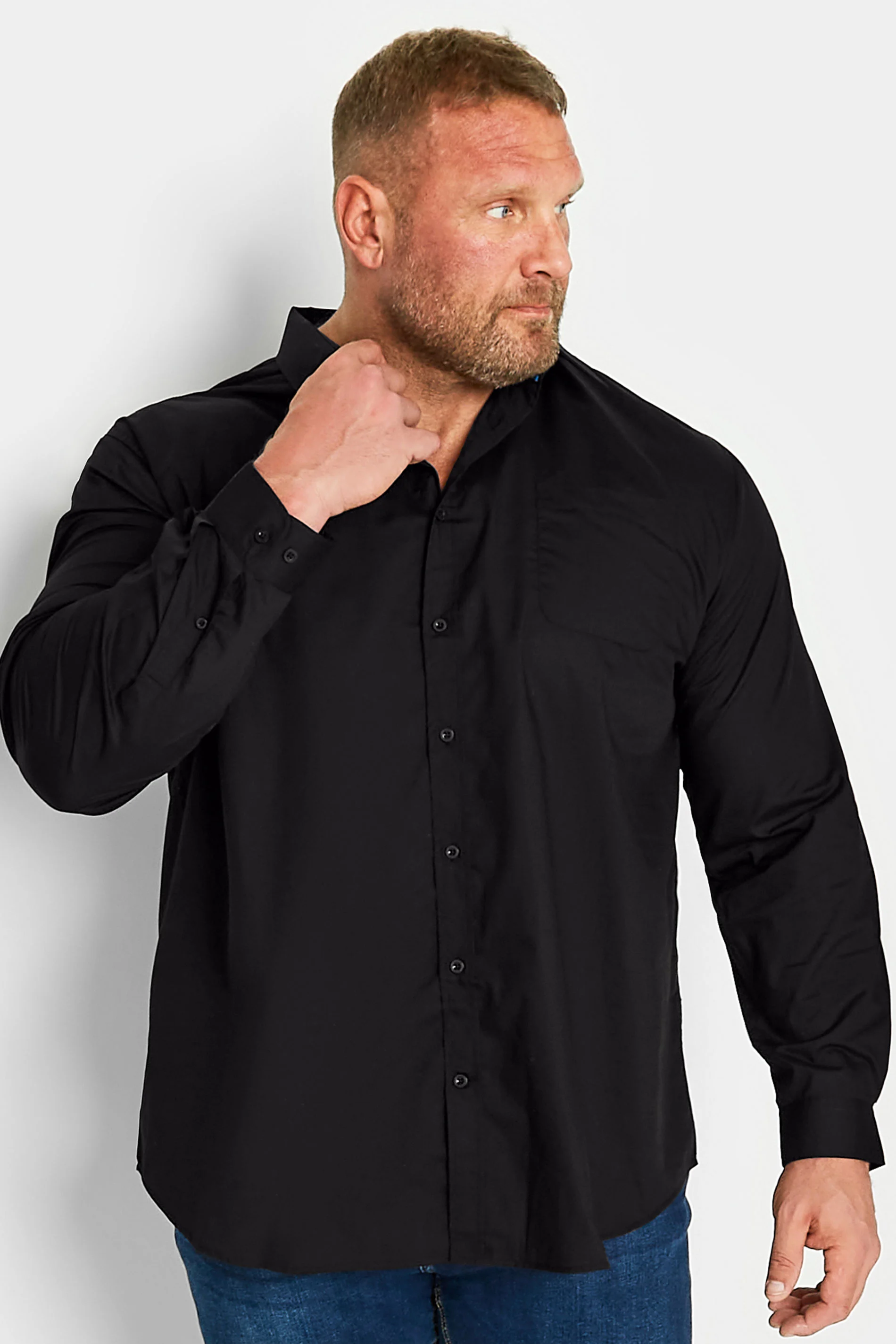 D555 D555 Black Basic Long Sleeve Shirt