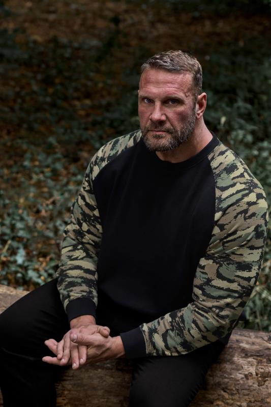 BadRhino BadRhino Big & Tall Black & Green Camo Sleeve Raglan Sweatshirt